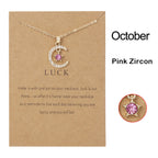 FREE Today: Month Birthstone Star Creative Gift Card Necklace