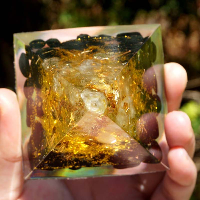 FREE Today: Golden Clarity-Citrine & Obsidian Tree of Life Pyramid