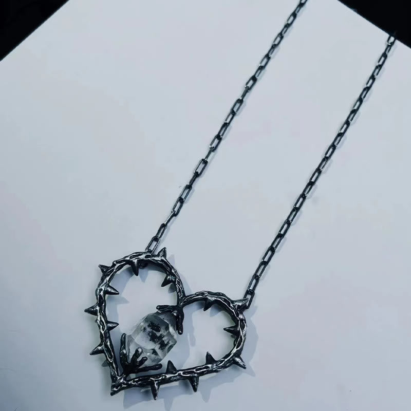 FREE Today: "Witch's Heart"-Clear Crystal Thorn Heart Necklace