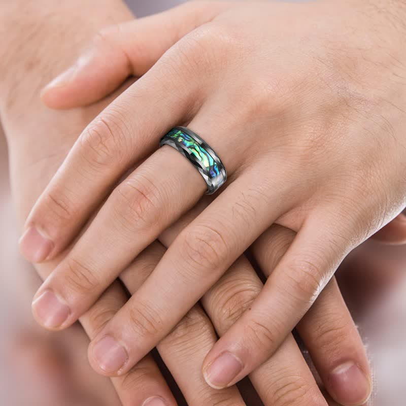 FREE Today: Koa Wood and Abalone Shell Tungsten Ring