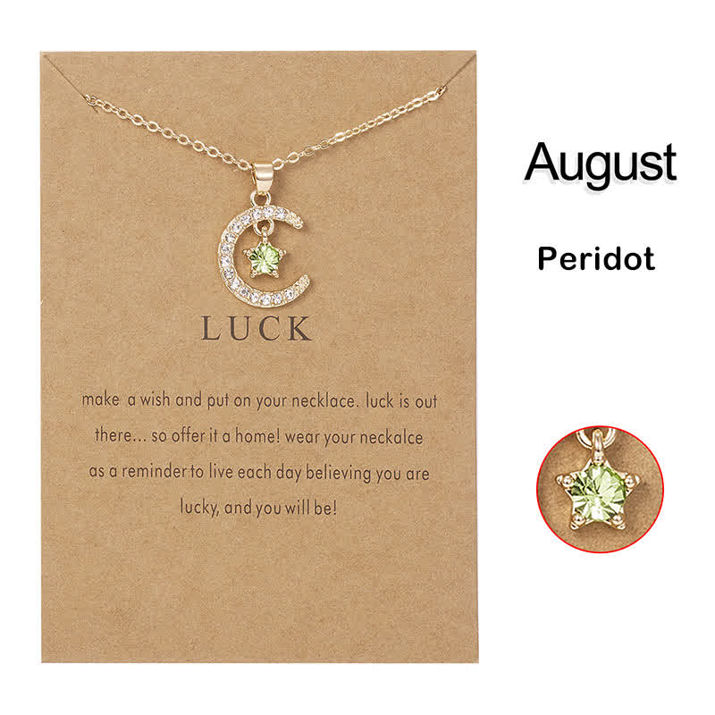 FREE Today: Month Birthstone Star Creative Gift Card Necklace