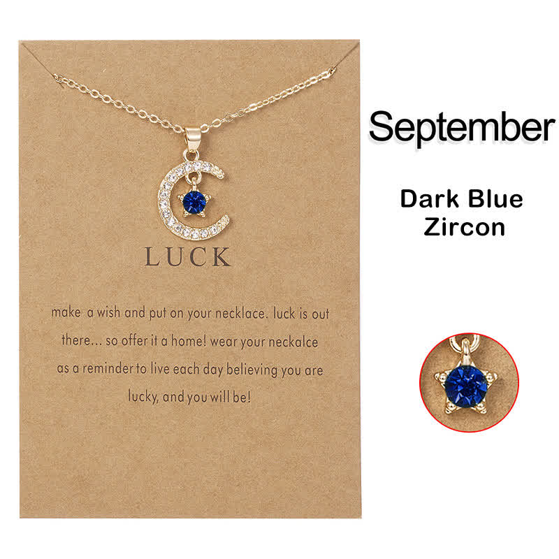 FREE Today: Month Birthstone Star Creative Gift Card Necklace