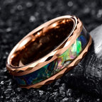 FREE Today: Koa Wood and Abalone Shell Tungsten Ring