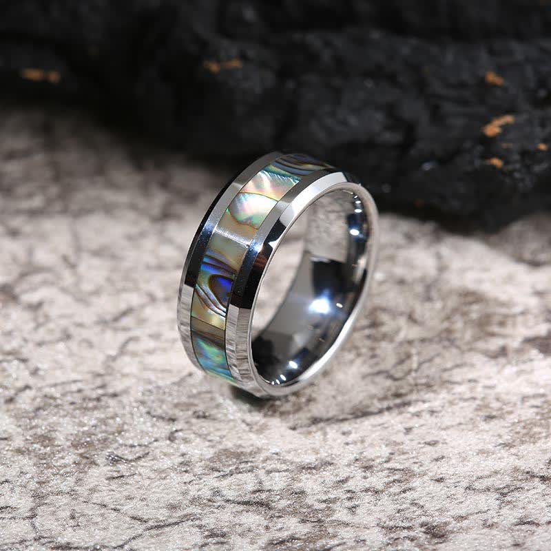FREE Today: Koa Wood and Abalone Shell Tungsten Ring