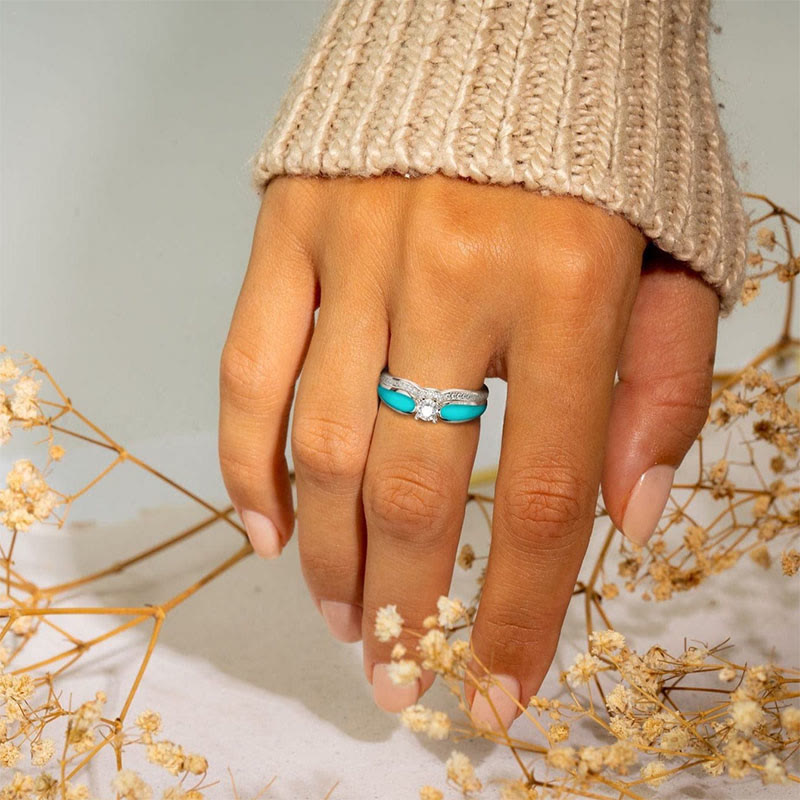 FREE Today: Blue Lagoon Turquoise 2 Piece Ring