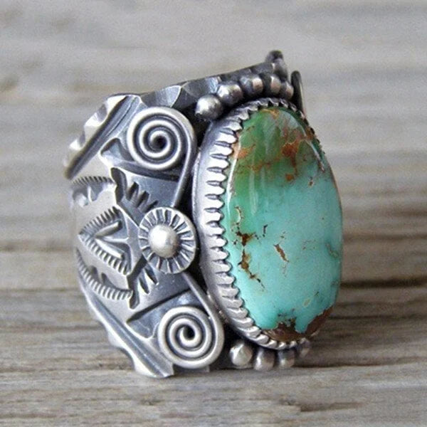 Vintage Turquoise Swirl Ring