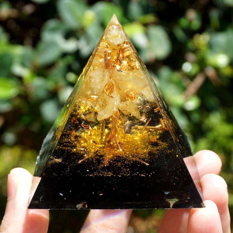 FREE Today: Golden Clarity-Citrine & Obsidian Tree of Life Pyramid