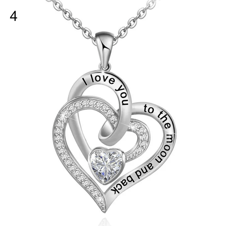 FREE Today: "I Love You to the Moon and Back" – Eternal Hearts Birthstone Necklace