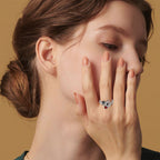 Black Paw Adjustable Ring With Red Gemstone