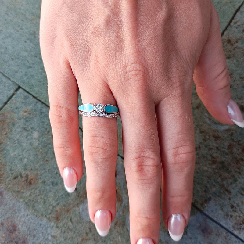 FREE Today: Blue Lagoon Turquoise 2 Piece Ring
