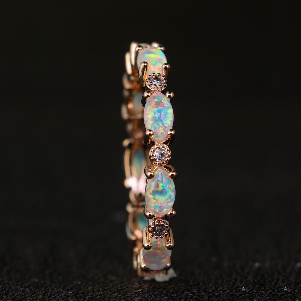 FREE Today: "Secret Energy" - Color Opal Retro Black Gold Ring