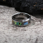 FREE Today: Koa Wood and Abalone Shell Tungsten Ring