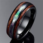 FREE Today: Koa Wood and Abalone Shell Tungsten Ring