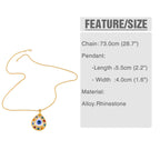 Evil Eye HAMSA Zircon Sweater Chain Pendant Necklace
