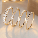 14k Golden Zirconia Stacking Rings
