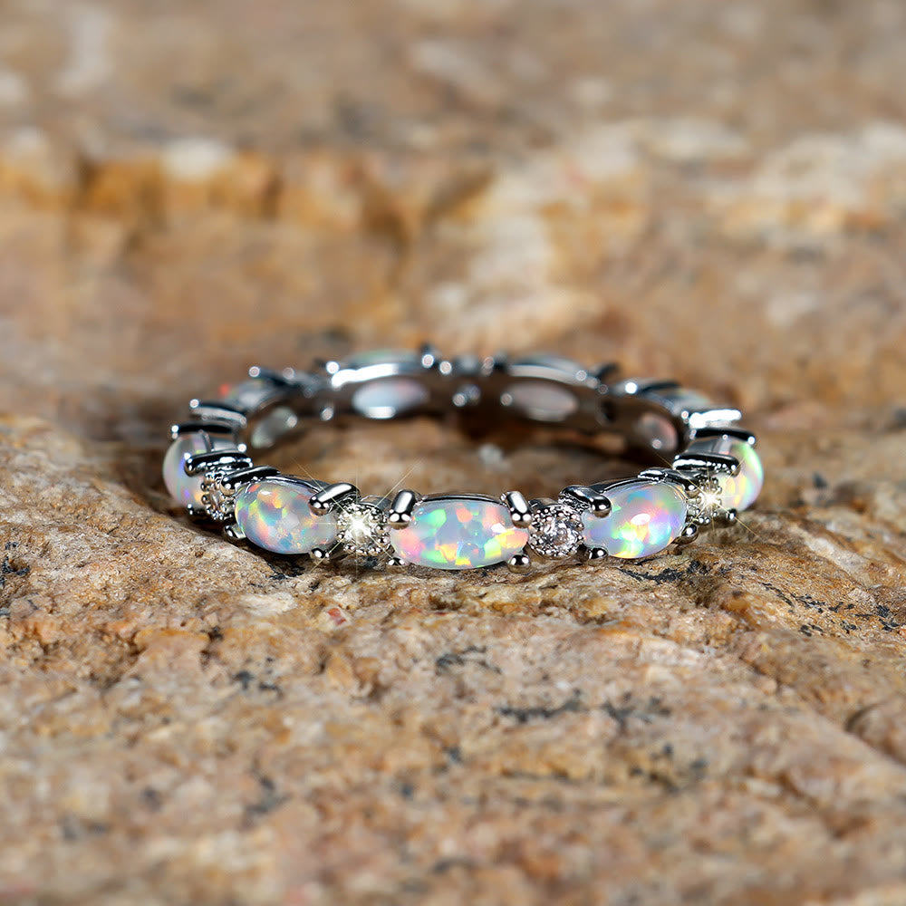 FREE Today: "Secret Energy" - Color Opal Retro Black Gold Ring