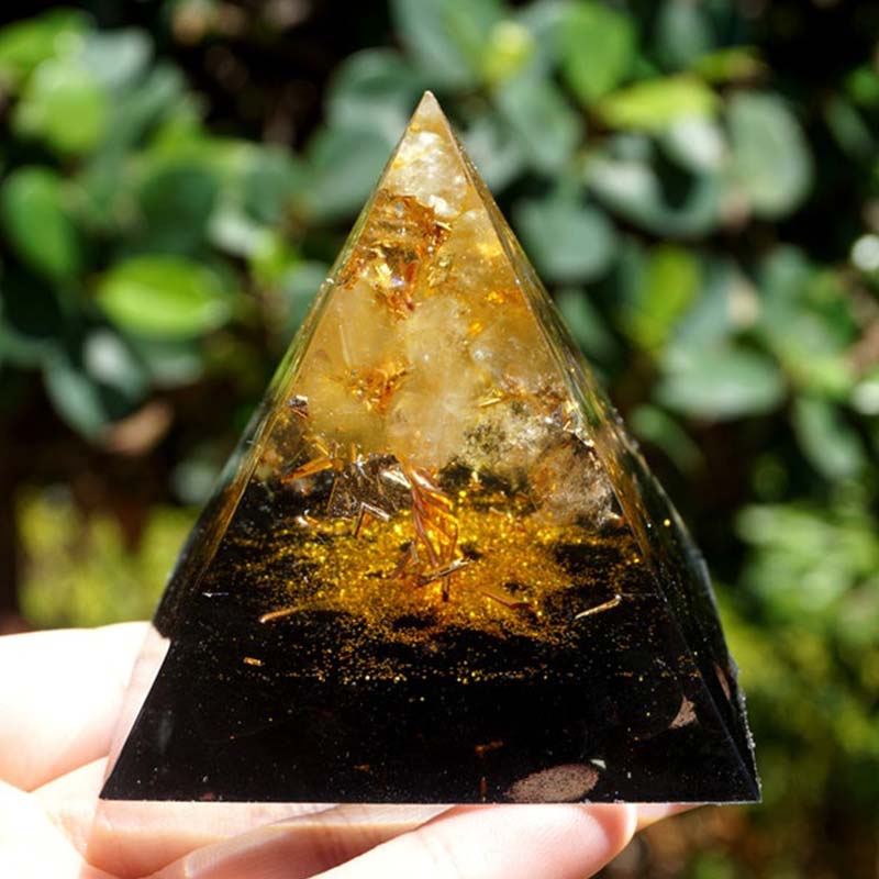 FREE Today: Golden Clarity-Citrine & Obsidian Tree of Life Pyramid