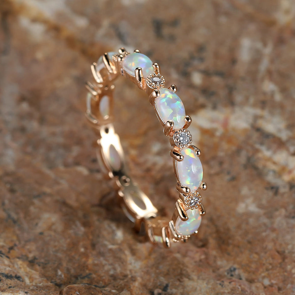 FREE Today: "Secret Energy" - Color Opal Retro Black Gold Ring