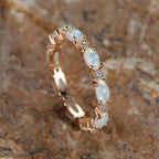 FREE Today: "Secret Energy" - Color Opal Retro Black Gold Ring