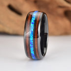 FREE Today: Koa Wood and Abalone Shell Tungsten Ring