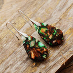 Abstract Stone Jasper Dangle Earrings