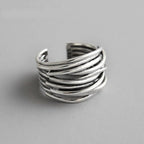Adjustable Silver Layer Ring
