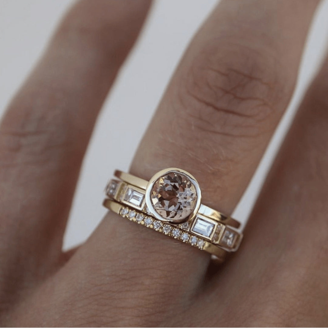 Charm - Vintage Golden Zirconium Ring