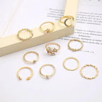 10-Pack Bohemian Silver and Gold-Plated Rings