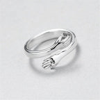 Adjustable Silver Cuddle Ring