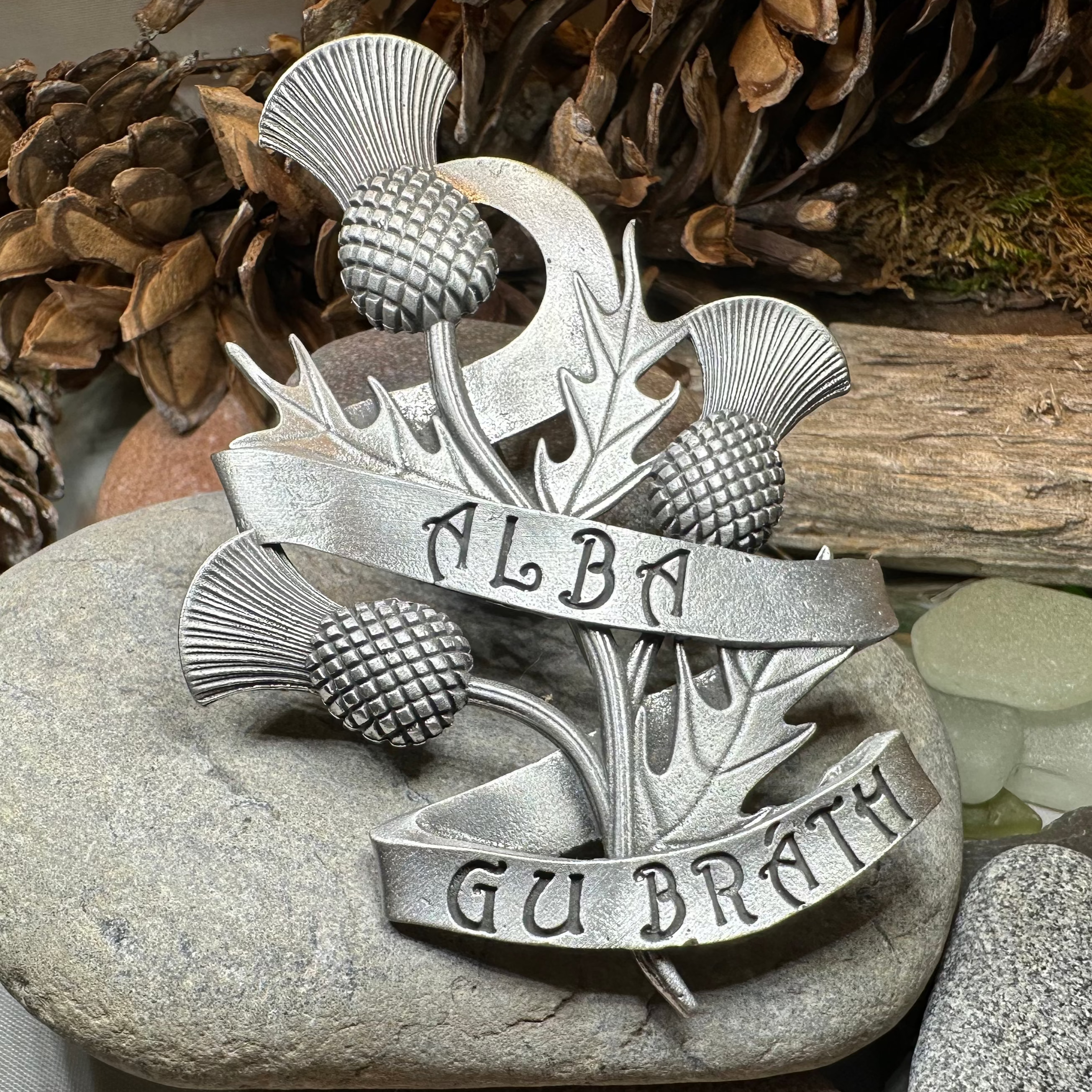 Alba Gu Brath Thistle Kilt Pin