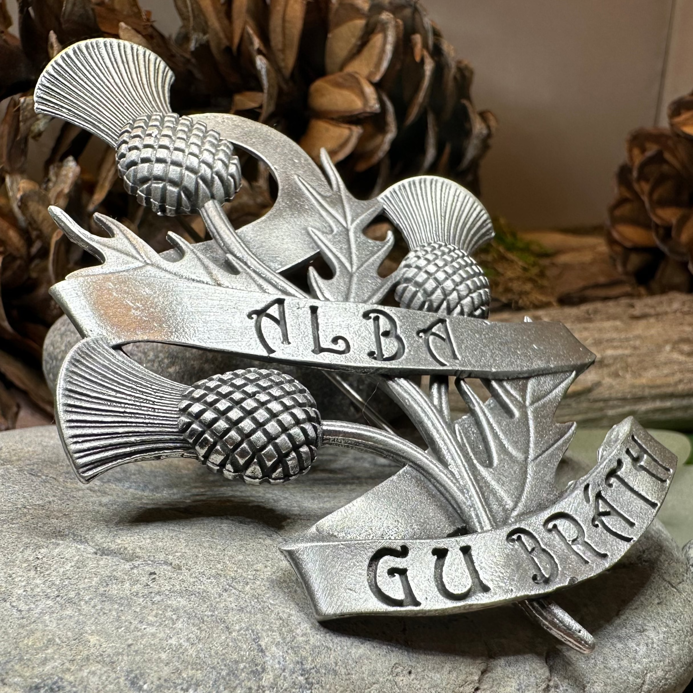 Alba Gu Brath Thistle Kilt Pin
