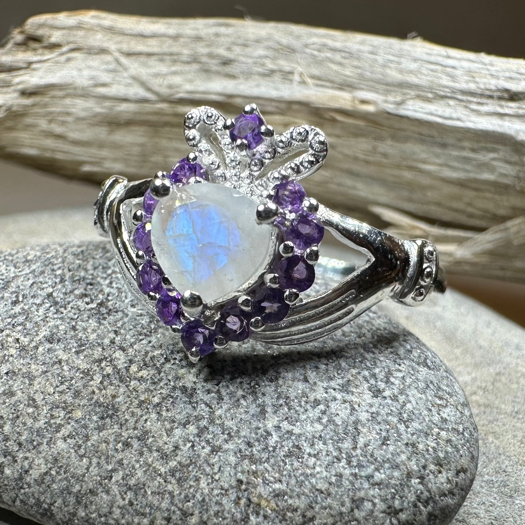 Adore Moonstone Claddagh Ring