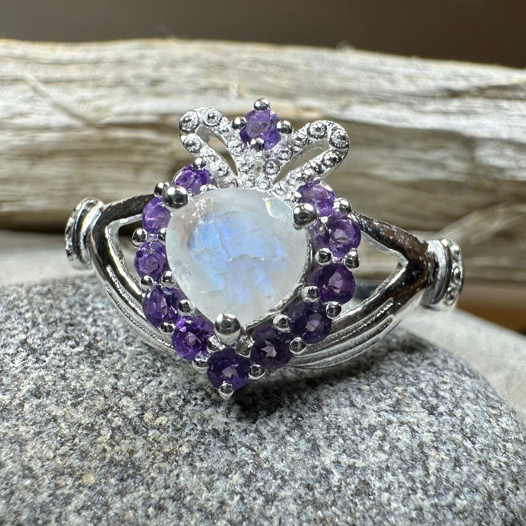 Adore Moonstone Claddagh Ring