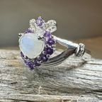 Adore Moonstone Claddagh Ring