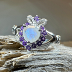 Adore Moonstone Claddagh Ring