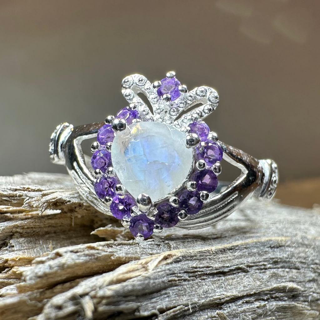 Adore Moonstone Claddagh Ring
