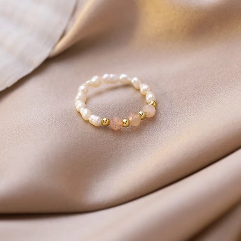 Adjustable Elegant Pearl & Zirconia Ring