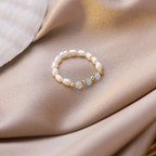 Adjustable Elegant Pearl & Zirconia Ring