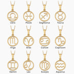 Zodiac sign necklace | White Gold