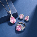 Aria Teardrop Pink Set | White Gold