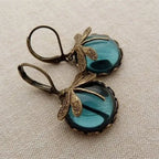 Antique Gold Blue Crystal Earrings: Timeless Elegance