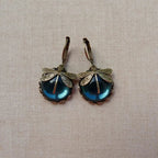 Artistic Gold Dragonfly Crystal Earrings