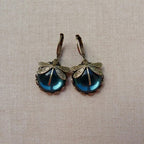 Antique Gold Blue Crystal Earrings: Timeless Elegance