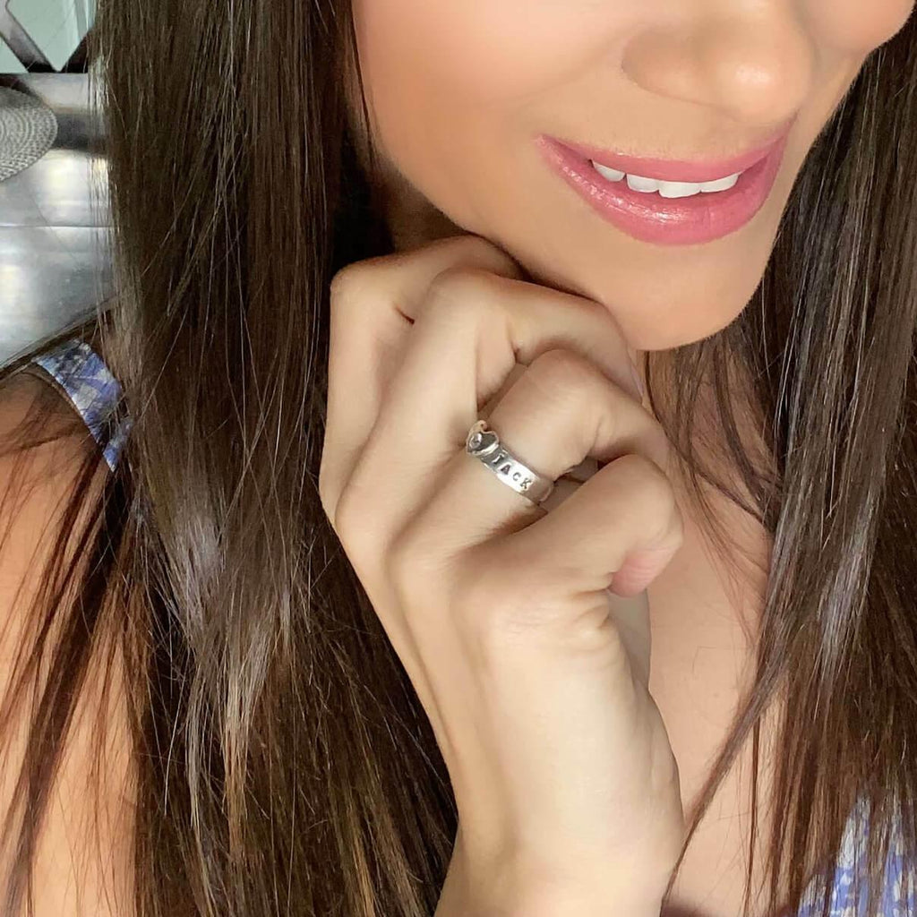 Personalized Heart Birthstone Ring