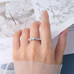 0.5cttw 3mm Round Five Stones D Moissanite Diamond Rings for Women Original 925 Sterling Silver Engagement Wedding Jewelry Gift