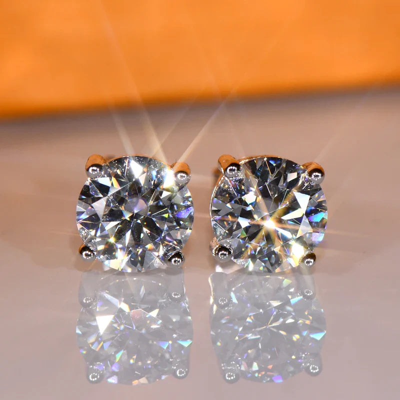 3mm/4mm/5mm/6.5mm/8mm/9mm/10mm/11mm Certified D VVS1 Moissanite Stud Earrings 925 Silver Earrings For Women Men Jewelry