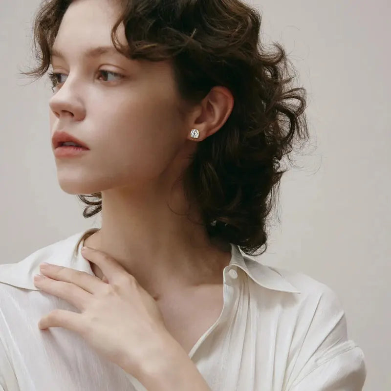 2cttw 4cttw D Moissanite Stud Earrings 925 Silver 6.5mm 8mm 1ct 2ct Lab Diamond Earrings For Women Men Couple Jewelry Gift