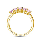 Real 14K Gold Filled Stacking Ring Five Stone Moissanite Wedding Band Finger Jewelry Accessories Anti fading Waterproof