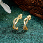 Infinity Half Hoop Earrings Full D Moissanite Diamond Stud Earrings for Women Silver 925 Jewelry Engagement Wedding Gift