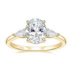 Trumium 3CT 925 Sterling Silver Engagement Rings 3-Stone Cubic Zirconia CZ Wedding Promise Rings  Wedding Bands for Women